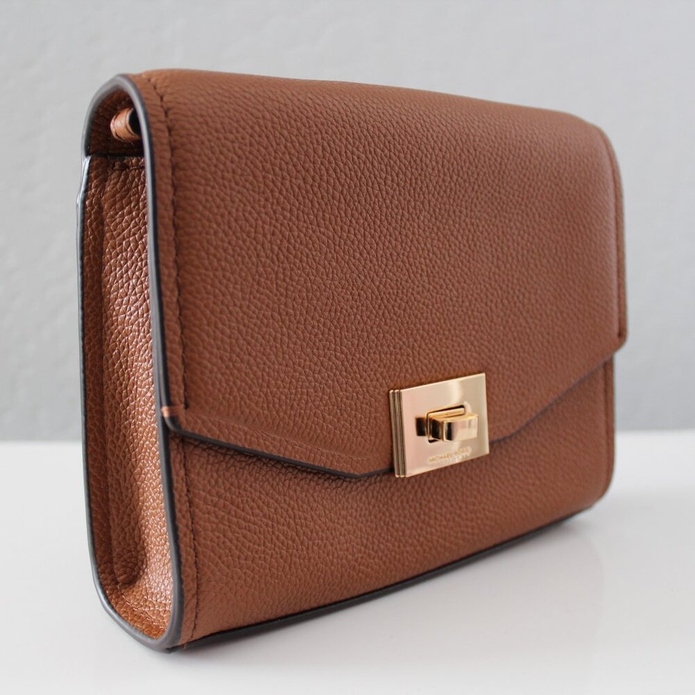 MK Cassie XS Crossbody in Luggage Pebbled Leather